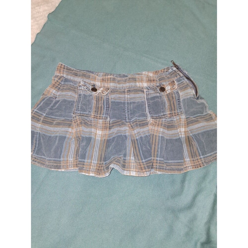 Vintage Bongo Micro Mini Skirt Juniors 9 Plaid Low Rise Pleated Y2K Preppy B21